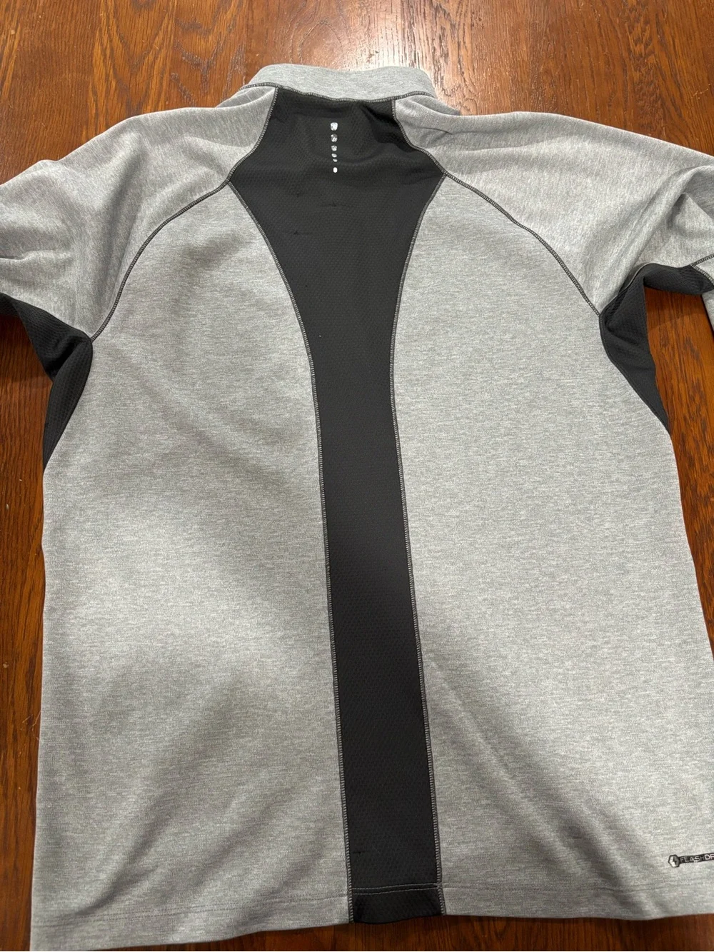 The North Face Men's Gray Quarter-Zip Performance Pullover with Yellow Chest Zip